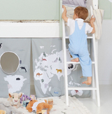 Bed ladder, slanted and 51 cm legs for a medium-high bed