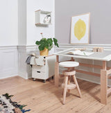 Adjustable desk with beech frame