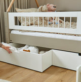 Bed rail with slats