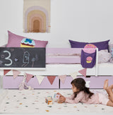 Mimer starter bed with side rail and drawers