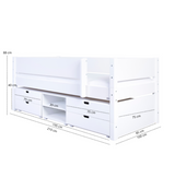 Ariel children's bed with drawers and shelf