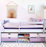 Ariel children's bed with drawers and shelf - Sunny yellow - 44