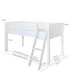 Mari half-height children's bed with sloping ladder