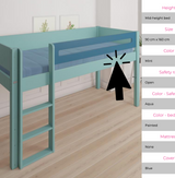 Loke half-height children's bed with slide - 90*200cm - Anthracite - 2