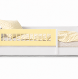 Huxie white children's bed with the option of a colored safety rail, Amon