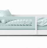 Huxie white children's bed with the option of a colored safety rail, Amon