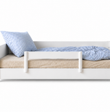 Huxie white children's bed with the option of a colored safety rail, Amon