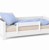 Huxie white children's bed with the option of a colored safety rail, Amon