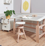 Adjustable desk with beech frame 