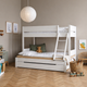 Huxie white family bed with option of colored safety rail, Asvid