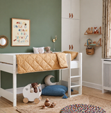 Huxie white mid-height bed with option for colored safety rail, Argos