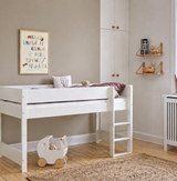 Huxie white mid-height bed with option for colored safety rail, Argos