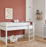 Huxie white mid-height bed with option for colored safety rail, Argos