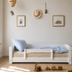 Huxie white children's bed with the option of a colored safety rail, Amon