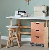 Adjustable desk with beech frame 