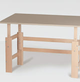 Adjustable desk with beech frame 
