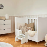 Shared bed rail for baby bed