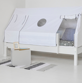 Fulla children's house bed with beech frame and cotton canopy