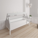 Fulla children's house bed with beech frame and cotton canopy - 90*200cm - Snow white - 11