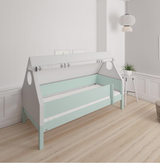 Fulla children's house bed with beech frame and cotton canopy - 90*200cm - Azur mint - 22