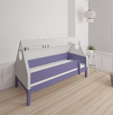 Fulla children's house bed with beech frame and cotton canopy - 90*200cm - Light purple - 26