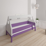 Fulla children's house bed with beech frame and cotton canopy - 90*200cm - Purple - 31