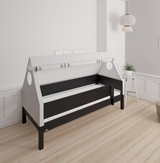 Fulla children's house bed with beech frame and cotton canopy - 90*160cm - Black - 39