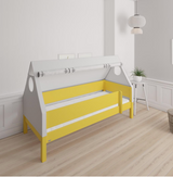 Fulla children's house bed with beech frame and cotton canopy - 90*200cm - Curry yellow - 43