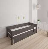 Mimer children's bed with sideboard and drawers - 90*160cm - Anthracite - 2