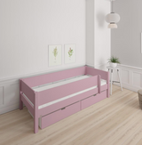 Mimer children's bed with sideboard and drawers - 90*200cm - Dusty rose - 25