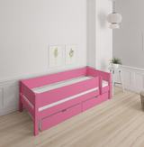 Mimer children's bed with sideboard and drawers - 90*160cm - Pink - 32