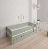 Mimer children's bed with sideboard and drawers - 90*160cm - Light green - 54