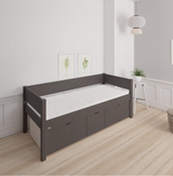 Nanna children's bed with high drawers - 90*160cm - Anthracite - 2
