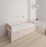 Nanna children's bed with high drawers - 90*200cm - Light rose - 24