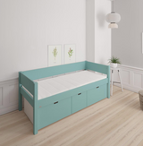 Nanna children's bed with high drawers - 90*160cm - Mint blue - 42