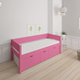 Nanna children's bed with high drawers - 90*200cm - Pink - 32