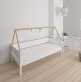 Saga children's bed with beech bed frame - 90*160cm - Snow white - 11