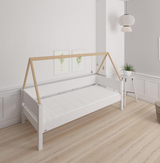 Saga children's bed with beech bed frame - 90*160cm - White - 1