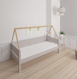 Saga children's bed with beech bed frame - 90*200cm - Silver - 23