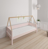 Saga children's bed with beech bed frame - 90*200cm - Light rose - 24