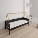 Saga children's bed with beech bed frame - 90*160cm - Black - 39