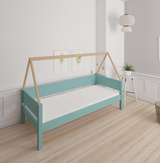 Saga children's bed with beech bed frame - 90*160cm - Mint blue - 42