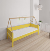 Saga children's bed with beech bed frame - 90*160cm - Curry yellow - 43