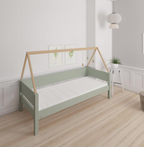 Saga children's bed with beech bed frame - 90*160cm - Light green - 54
