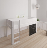 Dea half-height children's bed with chalkboard - 90*160cm - White - 1