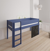 Dea half-height children's bed with chalkboard - 90*200cm - Denim blue - 21