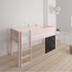 Dea half-height children's bed with chalkboard - 90*160cm - Light rose - 24