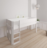 Sol half-height children's bed with ballboard - height children's bed with ballboard - 90*160cm - Snow white - 11