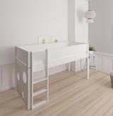 Sol half-height children's bed with ballboard - height children's bed with ballboard - 90*160cm - White - 1