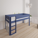 Sol half-height children's bed with ballboard - height children's bed with ballboard - 90*160cm - Denim blue - 21